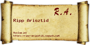 Ripp Arisztid névjegykártya